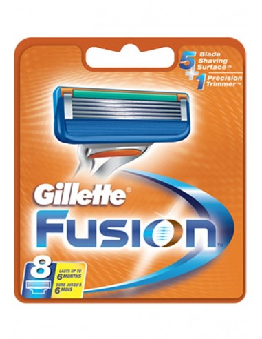 קנו Gillette Fusion - מארז סכיני גילוח 5 להבים 8 יחידות לגבר | מחיר של